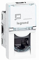 Розетка компьютерная Legrand Mosaic 076551 (RJ45, 1 модуль 5E UTP)